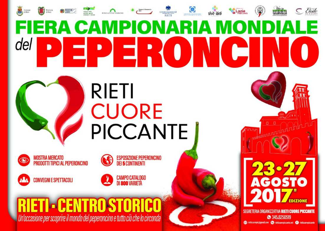 VII Fiera Internazionale del Peperoncino  23/28 Agosto 2017 RIETI Centro Storico